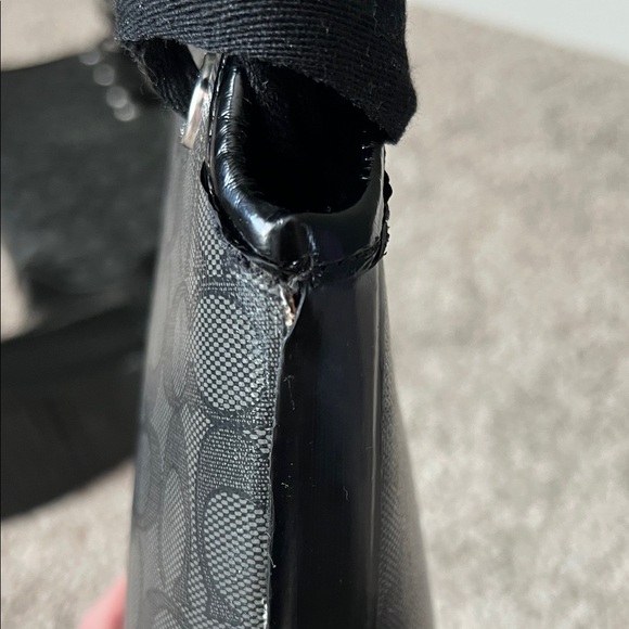 Coach Tristee Signature C Logo Lace Back Rain Boots Black Size 8 / 39 - Picture 7 of 7